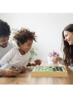 Jogo De Dama E Ludo Tabuleiro Madeira Mdf Jogos 2 Em 1 Estojo Madeira