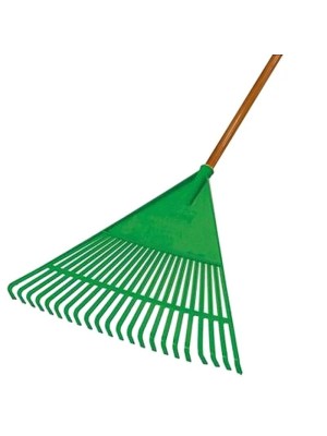 Vassoura Rastelo Para Jardim Em Plástico 20 Dentes Com Cabo