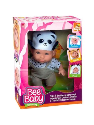 Boneca Bee Baby Bichinhos Panda, Ursinho e Ovelinha