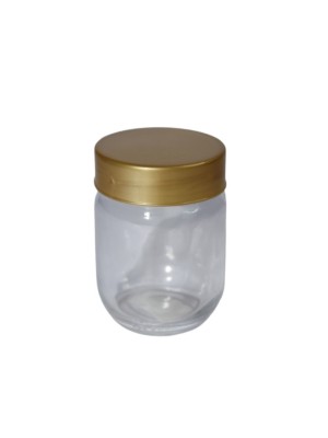 Pote de Vidro Tansparente 270ml com Tampa Hermética Color