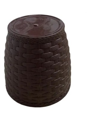 Vaso Rattan Redondo 750ml Coffee – Decoração Sofisticada para Casa e Jardim