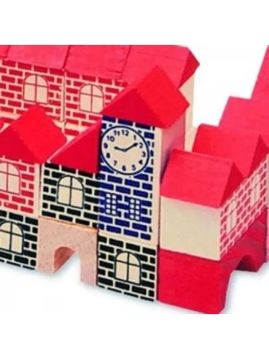 Blocos de Montar Mega Construções 45 Peças Pais & Filhos em Madeira Educativo Infantil