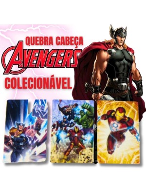 Mini Quebra-Cabeça Avengers em MDF Educativo – 10 Peças
