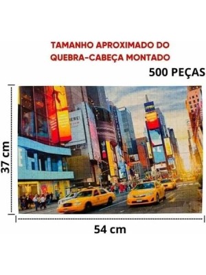 Quebra-Cabeça 500 Peças Times Square Pais & Filhos – Educativo, Colorido e Desafiador