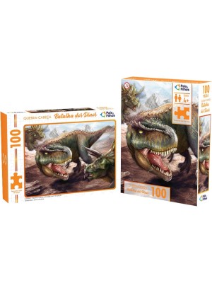 Quebra-Cabeça Batalha dos Dinos 100 Peças Pais & Filhos – Educativo Infantil