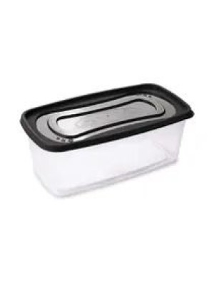 Pote 3L Clic Retangular Preto – Armazenamento Prático e Seguro para Alimentos