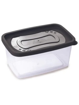 Pote Retangular Linha Clic 1,2L Plástico Atóxico com Tampa Hermética para Armazenar e Transportar Alimentos