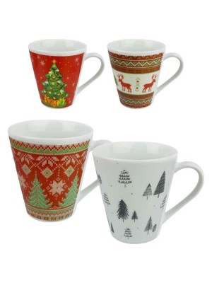 Caneca Natalina Porcelana 290ml Terramada