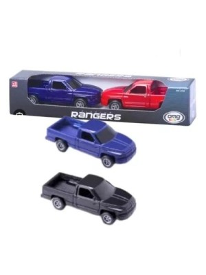 Caminhonete Pick-Up Rangers c/2 Kit com 2 Carrinhos Brinquedo Infantil Veículos de Aventura Resistentes para Crianças