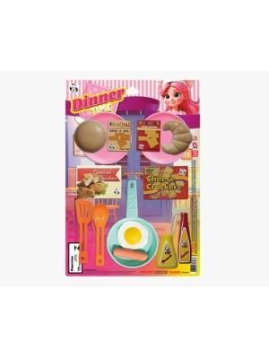 Play Kitchen Dinner Time Jessie Collection Brinquedo de Cozinha Infantil com Panelinhas, Pratos e Acessórios Educativos
