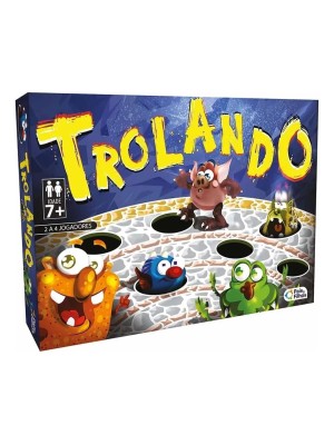 Jogo Trolando Pais & Filhos – Tabuleiro Giratório com Armadilhas, Dado e Peões, Brinquedo Educativo Infantil a Partir de 6 Anos