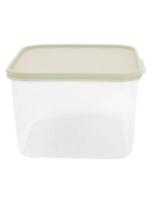 Pote Quadrado Alto Novelle 4L Plástico Transparente com Tampa Vedante para Armazenamento de Alimentos, Freezer e Organização Doméstica