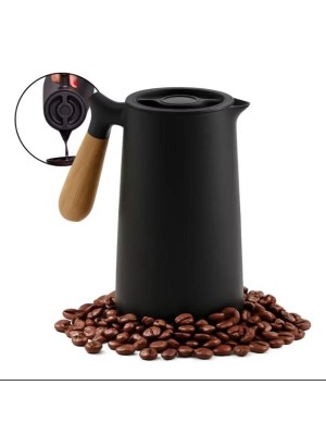 Garrafa Térmica Preta 1L em Plástico – Mantém Bebidas Quentes ou Frias por Mais Tempo