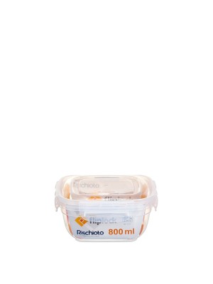 Pote Quadrado Fliplock 800ml  Hermético – Livre de BPA, Ideal para Armazenar Grãos, Cereais e Mantimentos