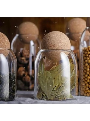 Pote de Vidro 950ml com Tampa de Cortiça – Elegante e Ideal para Armazenar Grãos