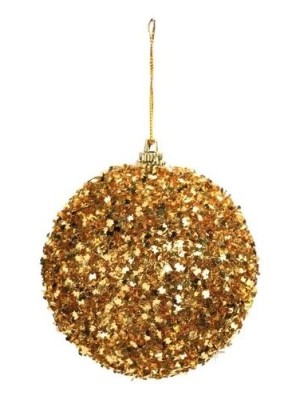 Bola de Natal 20cm com Flocos de Glitter Decorativa para Árvore, Guirlanda e Arranjos