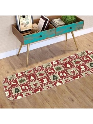 Tapete Natalino Passadeira 100x40cm em Tecido Resistente com Estampa Festiva