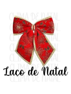 Laço Decorativo Natalino com Glitter 22cm Ideal para Árvores, Guirlandas e Centros de Mesa
