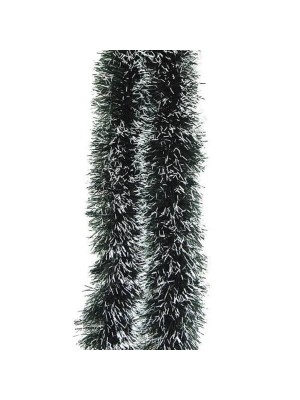 Festão Verde Nevado 16cm x 2M – Enfeite Natalino Decorativo para Árvores, Portas, Janelas e Vitrines