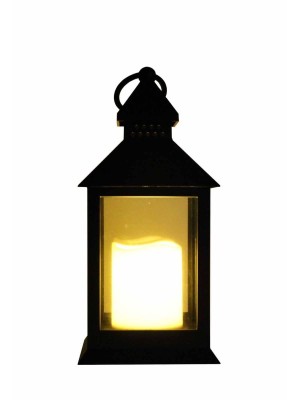 Lanterna Marroquina Decorativa Preto com Vela LED Iluminação Ambiente e Festas