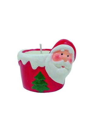 Castical Vela Personagens Natalinos Decorativo em Resina com Vela Inclusa – Enfeite de Mesa e Decoração de Natal com Papai Noel, Rena e Boneco de Neve