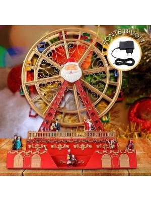 Roda Gigante LED Musical Natalina com Movimento e Canções – Enfeite Decorativo de Mesa