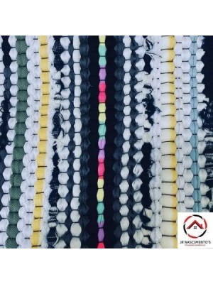 Tapete Malha Trançada 30x50cm Decorativo Absorvente Antiderrapante para Banheiro e Cozinha