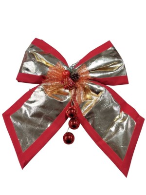 Laço de Natal 1PC 42x43cm Anaso – Laço Vermelho Grande Decorativo para Árvore, Porta, Guirlanda e Presente Natalino