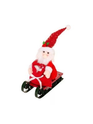 Papai Noel Trenó 42x25cm – Enfeite Natalino Decorativo Grande com Presentes, Cores Vermelha e Verde para Mesa e Vitrine