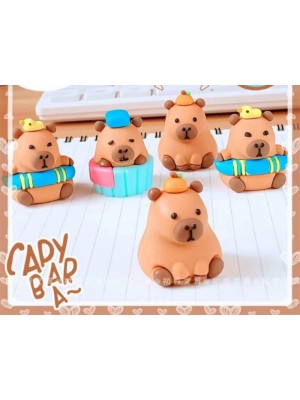 Borracha Capivara 3D Unitária – Papelaria Fofa Decorativa, Design Realista e Macio, Ideal para Escola, Escritório, Brindes e Lembrancinhas Criativas