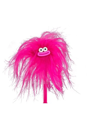 Caneta Esferográfica Monstrinhos Tinta Azul Design Divertido Infantil Escolar Escritório