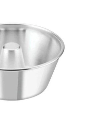 Forma Pudim N°20 20,5x20,5x8,5cm em Alumínio Polido Brilhante – Forma Redonda com Furo Central para Pudins e Bolos