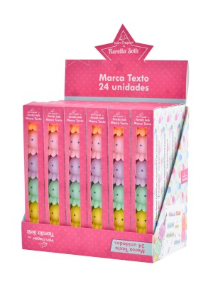 Marca Texto Montável Polvo com 6 Cores Pastel – Marcadores Decorativos e Criativos Empilháveis, Tinta à Base de Água e Secagem Rápida para Escola