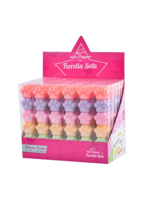 Marca Texto Meown com 6 Cores Pastel em Formato de Patinha de Gato – Marcadores Decorativos, Criativos e Empilháveis para Escola e Escritório