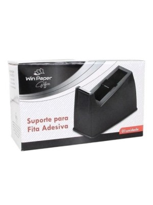 Suporte para Fita Adesiva Win Paper Office 8,5x16cm – Dispenser de Mesa com Base Pesada e Lâmina Metálica, Ideal para Escritório, Escola e Home Office