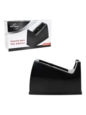 Suporte para Fita Adesiva Win Paper Office 8,5x16cm – Dispenser de Mesa com Base Pesada e Lâmina Metálica, Ideal para Escritório, Escola e Home Office