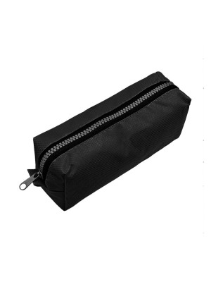 Estojo All Black Single com 1 Zíper – Design Preto Minimalista em Nylon Resistente, Ideal para Escola, Faculdade e Escritório