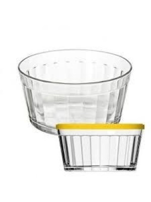 Tigela Americana de Vidro 600ml – Bowl Transparente Resistente para Servir, Preparar e Armazenar Alimentos, Design Clássico com Relevos