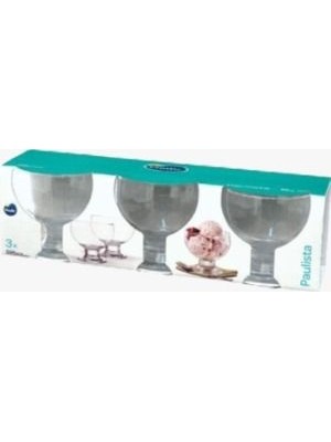 Taça de Sorvete Paulista 400ml Conjunto com 3 Peças – Vidro Transparente, Taças Reforçadas para Sorvete, Açaí, Salada de Frutas e Sobremesas