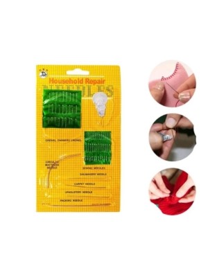 Kit Agulhas para Costura com 27 Peças e Passador Cartela Completa Reparos Artesanato