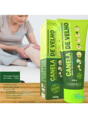 Pomada Massageadora Canela de Velho 150g Charmelle com Arnica, Mentol, Alecrim, Cânfora e Copaíba — Alívio Muscular e Articular