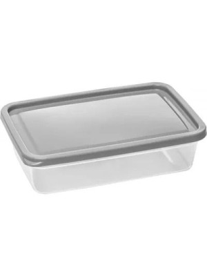 Organizador Retangular Slim 2,1L com Tampa – Caixa Organizadora Transparente para Despensa, Cozinha, Geladeira e Gavetas