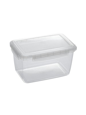 Pote com Trava 2,2 Litros – Plástico Transparente, Vedação com Travas Laterais, Ideal para Marmitas, Armazenamento de Alimentos, Geladeira e Freezer