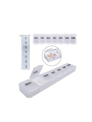 Porta Comprimido com 7 Divisórias Semanais – Organizador de Remédios Prático para Uso Diário e Viagens