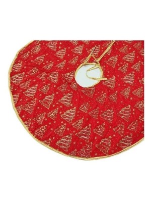 Saia para árvore de Natal vermelha estampada 90 cm