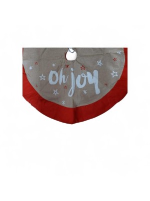 Saia para árvore de Natal borda vermelha Joy 90 cm