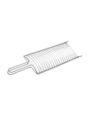 Grelha Cromada Chrome Abaulada Média 61x21x3cm para Churrasco, Aço Cromado Resistente, Ideal para Carnes, Peixes, Frango e Legumes