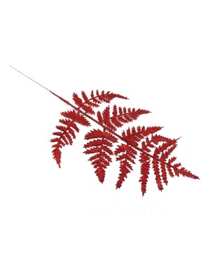 Galho Natalino Decorativo com Glitter Vermelho 15x32cm para Arranjos, Árvores e Enfeites de Natal