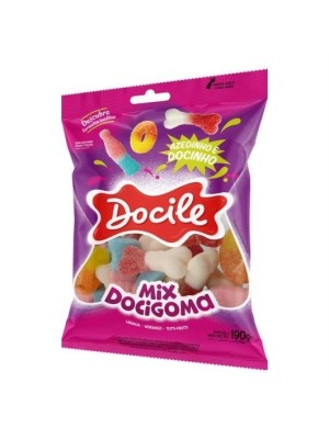 Bala de Goma Mix Azedinhas e Docinhas 190g Docile – Gomas Sortidas Macias Açucaradas para Festas, Lembrancinhas e Consumo Diário