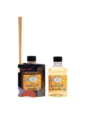 Difusor Aromatizante Baunilha 250ml QCheirin com Varetas – Perfuma Ambientes, Alta Fixação e Longa Duração